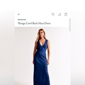 ** Not For Sale - In search of: Elegant Blue Plunge Cowl Back Maxi Dress